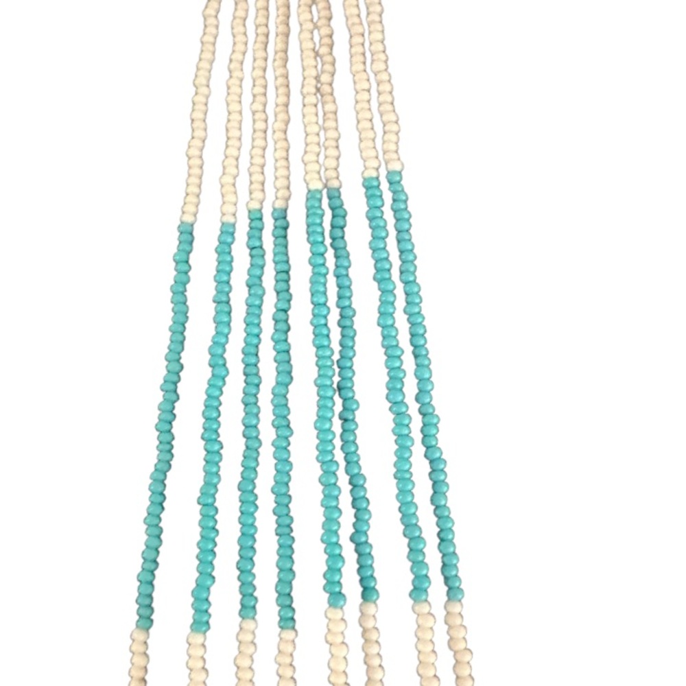 Blue And White Xhosa Hand Beaded Scarf - Picture 5 of 6